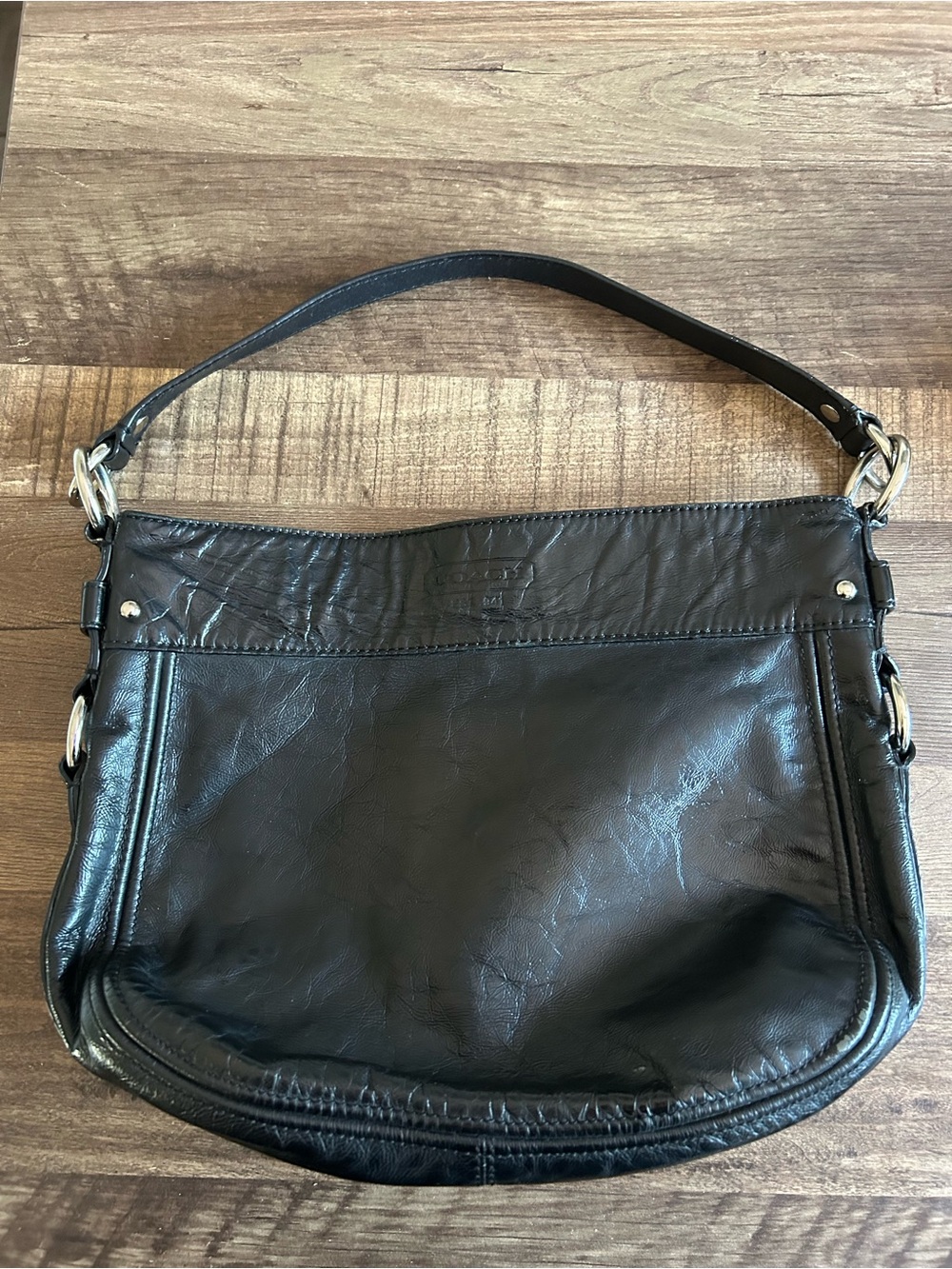 Vintage Coach Zoe Black Leather Hobo Shoulder Bag